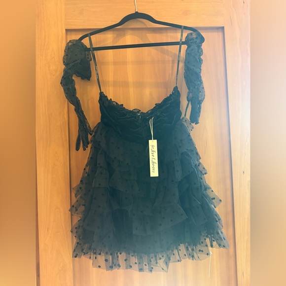 NWT For Love And Lemons Black Off Shoulder Jourdan Dress - Picture 4 of 7